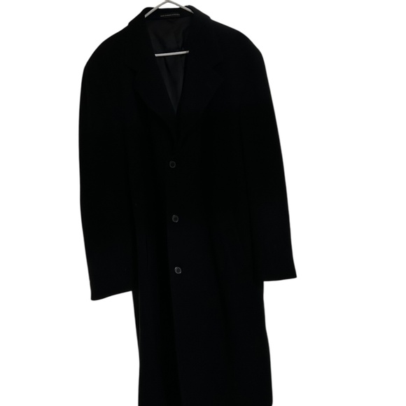 Mens Ralph Lauren Black Long Wool/wool Blend Coat Classic Old Money - Picture 1 of 9